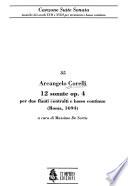 12 Sonate, op. 4, per due flauti contralti e basso continuo (Roma, 1694)