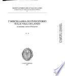 2. Miscellanea di studi storici sulle Valli di Lanzo