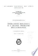 27. Seminario sulla evoluzione biologica e i grandi problemi della biologia