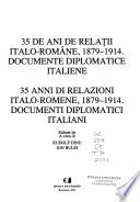 35 de ani de relaţii italo-române, 1879-1914