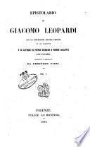 5: Epistolario di Giacomo Leopardi. 1