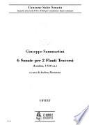 6 sonate per 2 flauti traversi (London, 1750 ca.)