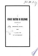 A cinque martiri di Belfiore parole di Emanuele Civita, 7 dicembre 1866, 14. anniversario