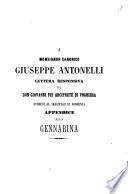 A Monsignor Canonico Giuseppe Antonelli lettera responsiva intorno al sarcofago di Voghenza