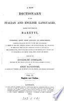 A new dictionary of the Italian and English languages, based upon that of Baretti, by J. Davenport and G. Comelati