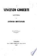 A Vincenzo Gioberti lettera di Antonio Montanari
