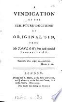 A Vindication of the Scripture-doctrine of Original Sin