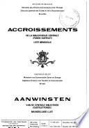 Aanwinsten van de Centrale Bibliotheek (Queteletfonds)