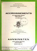 Aanwinsten van de Centrale Bibliotheek (Queteletfonds)