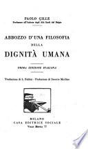 Abbozzo d'una filosofia della dignità umana