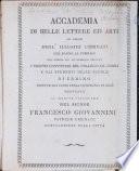 Academia di belle Lettere ed Arti, ad onore degl'illustri Urbinati, che danno al pubblico nel giorno XIV. di Febbrajo MDCCCXX. i signori convittori del Collegio de'Nobili, e gli studenti delle scuole di Urbiono, dirette dai Padri della Compagnia di Gesù, etc