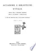 Accademie e biblioteche d'Italia annali della Direzione generale delle accademie e biblioteche