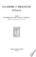 Accademie e biblioteche d'Italia