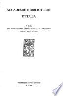 Accademie e biblioteche d'Italia