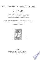 Accademie e biblioteche d'Italia