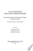 Acta Conventus Neo-Latini Torontonensis