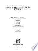 Acta curie felicis urbis Panormi: Registri di lettere (1321-1326) : frammenti