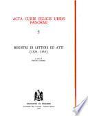 Acta curie felicis urbis Panormi: Registri di lettere ed atti (1328-1333)