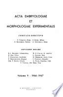 Acta embryologiae et morphologiae experimentalis