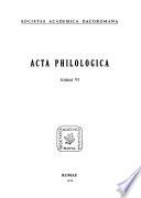 Acta philologica