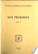 Acta philologica