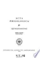 Acta philologica