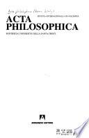 Acta philosophica