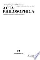Acta philosophica