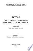 Actas del Tercer Congreso Nacional de Filosofía, Buenos Aires, 13 al 18 de octubre de 1980