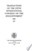 Actes Du Cinquième Congrès International Des Lumières