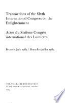 Actes Du ... Congrès International Des Lumières