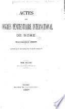 Actes du Congrès pénitentiaire international de Rome, novembre 1885