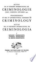 Actes Du II Congrès International de Criminologie