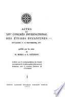 Actes du XIVe Congrès ... Bucarest, 6-12 septembre 1971