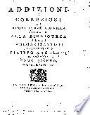 Addizioni e correzioni seconde