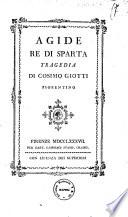 Agide re di Sparta tragedia di Cosimo Giotti fiorentino