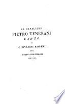 Al cavaliere Pietro Tenerani