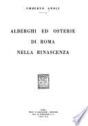 Alberghi ed osterie di Roma nella rinascenza