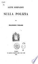 Alcune osservazioni sulla polizia per Francesco Verasis