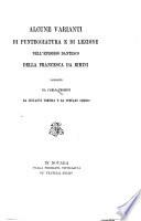Alcune varianti di punteggiatura e di lezione nell'episodio dantesco della Francesca da Rimini