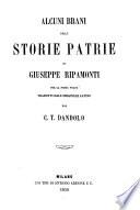 Alcuni brani delle Storie patrie di Giuseppe Ripamonti