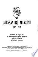 Alessandro Manzoni 1873-1973
