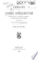 *Algebra complementare