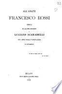 All'abate Francesco Rossi dedica di alcune epigrafi di Luciano Scarabelli