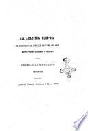 All'Academia Olimpica di agricoltura scienze lettere ed arti