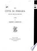 Alla città di Ferrara nel XXV aprile del MDCCCXCV