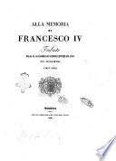 Alla memoria di Francesco 4. tributo