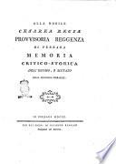 Alla nobile cesarea regia provvisoria reggenza di Ferrara memoria critico-storica dell'estimo, o scutato delle provincia ferrarese
