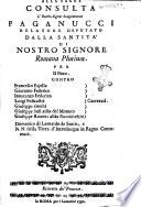 Alla Sagra Consulta. L'Eccmo Signor Luogotenente Paganucci relatore dalla Santità di Nostro Signore. Romana Pulrium. Per il Fisco contro Francesco Fajella, Giacomo Federico, Innocenzo Federico, Luigi Policastri, Giuseppe Foschi, Giuseppe Susi aliàs del Monaco, Giuseppe Romito aliàs Romiticchio (Carcerati), Domenico di Leonardo de Santis, e N.N. della Terra d'Introdacqua in Regno Contumaci. Ritretto del Processo