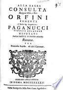 Alla Sagra Consulta Monsignor Illmo, e Rmo Orfini Ponente l'Eccmo Sig. Luogotenente. Paganucci giudice relatore deputato dalla Santità di Nostro Signore. Romana. Per Francesco Fajella. ed altri Carcerati. Sommario della replica